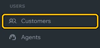 In the menu, click **Customers**.